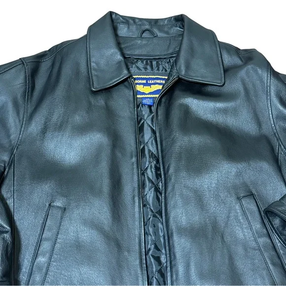 Airborne Leathers Men’s Leather Jacket, Size Large